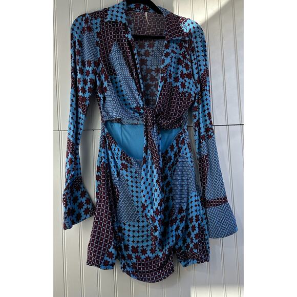 Free People Miki Geometric Cutout Mini Dress Size S - Picture 3 of 10